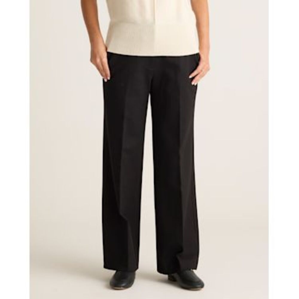 Quince Black Wide-Leg Pants
